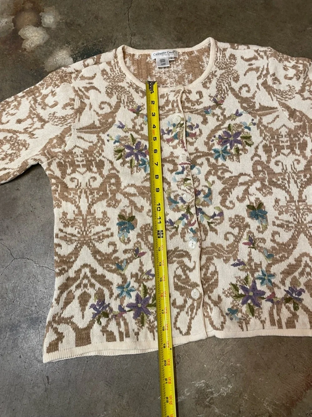 Vintage Coldwater Creek Floral Cardigan Sweater